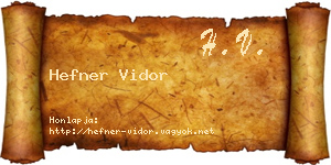 Hefner Vidor névjegykártya